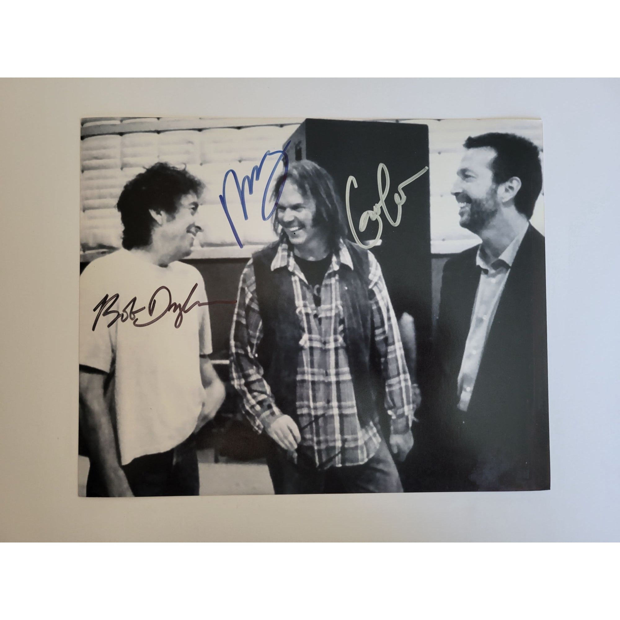 Bob Dylan Neil Young Eric Clapton 8x10 photo signed with proof