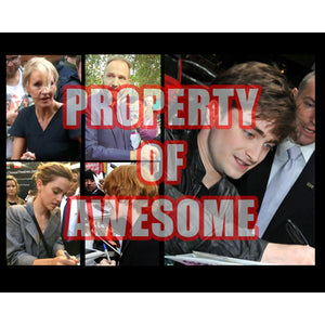 J.K. Rowling, Daniel Radcliffe, Ralph  Fiennes, Emma Watson, Harry Potter signed with proof
