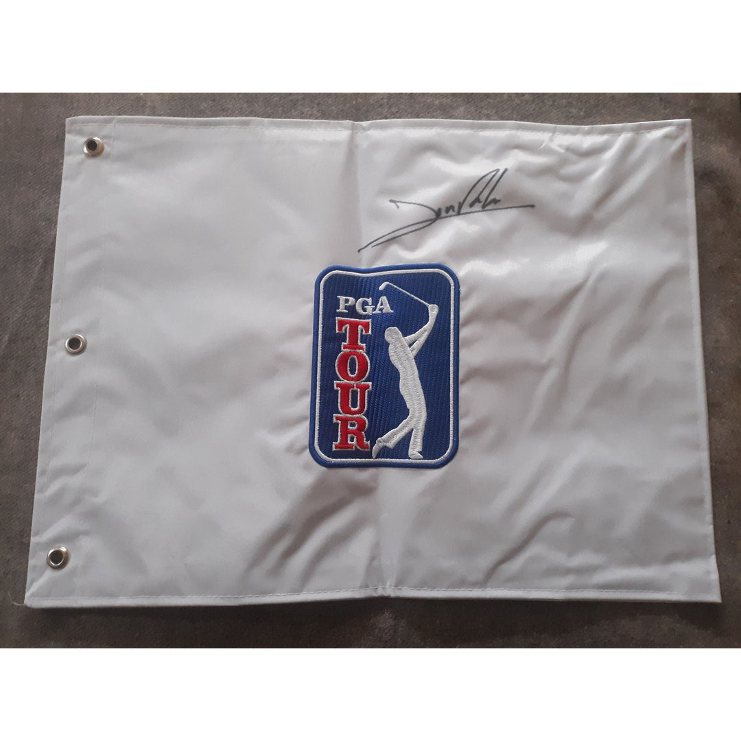 John Rahm PGA golf Tour flag signed with proof