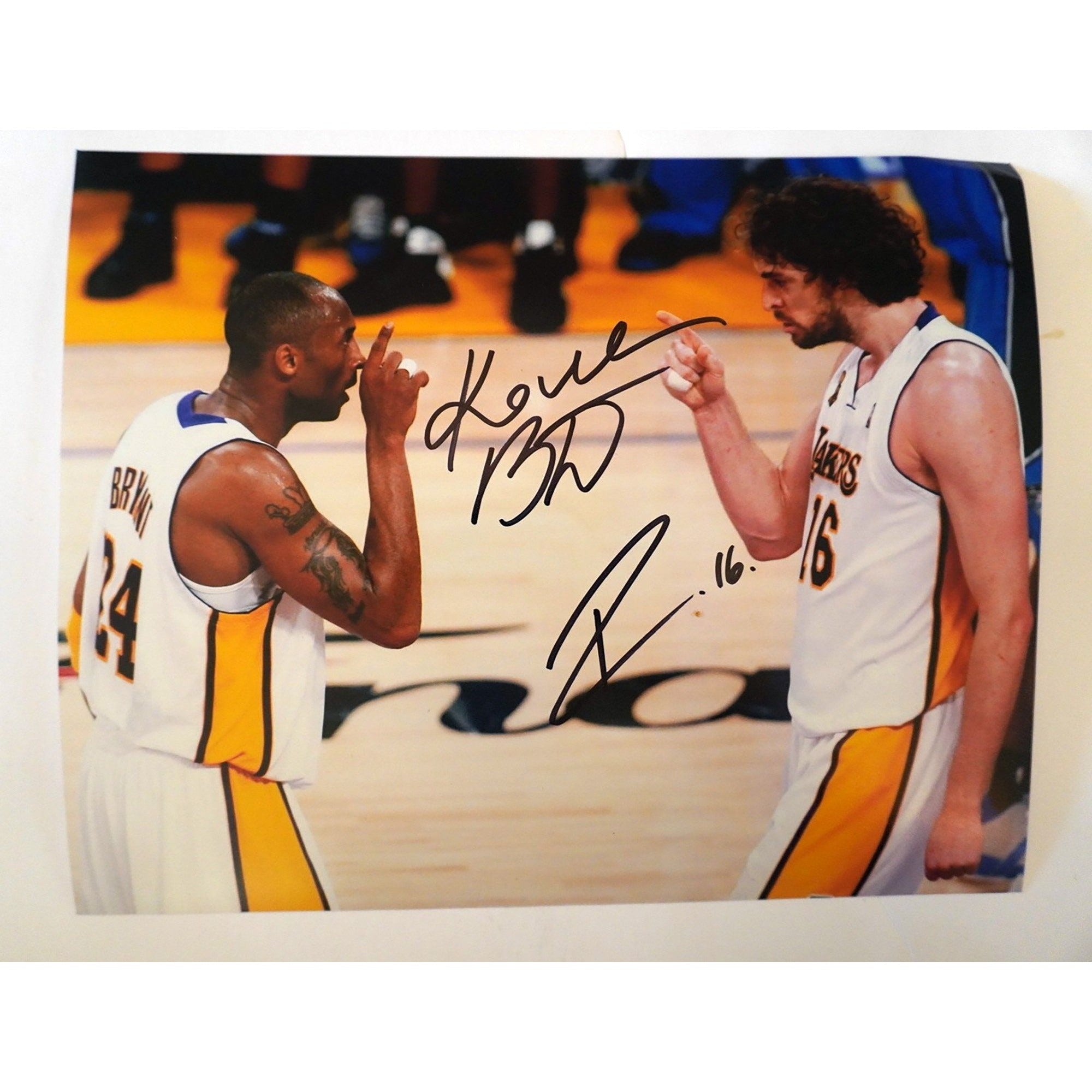 Kobe Bryant and Pau Gasol 8 x 10 sign photo