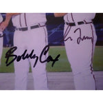Load image into Gallery viewer, Tom glavine Bobby Cox and Greg Maddux 8 by 10 signed photo
