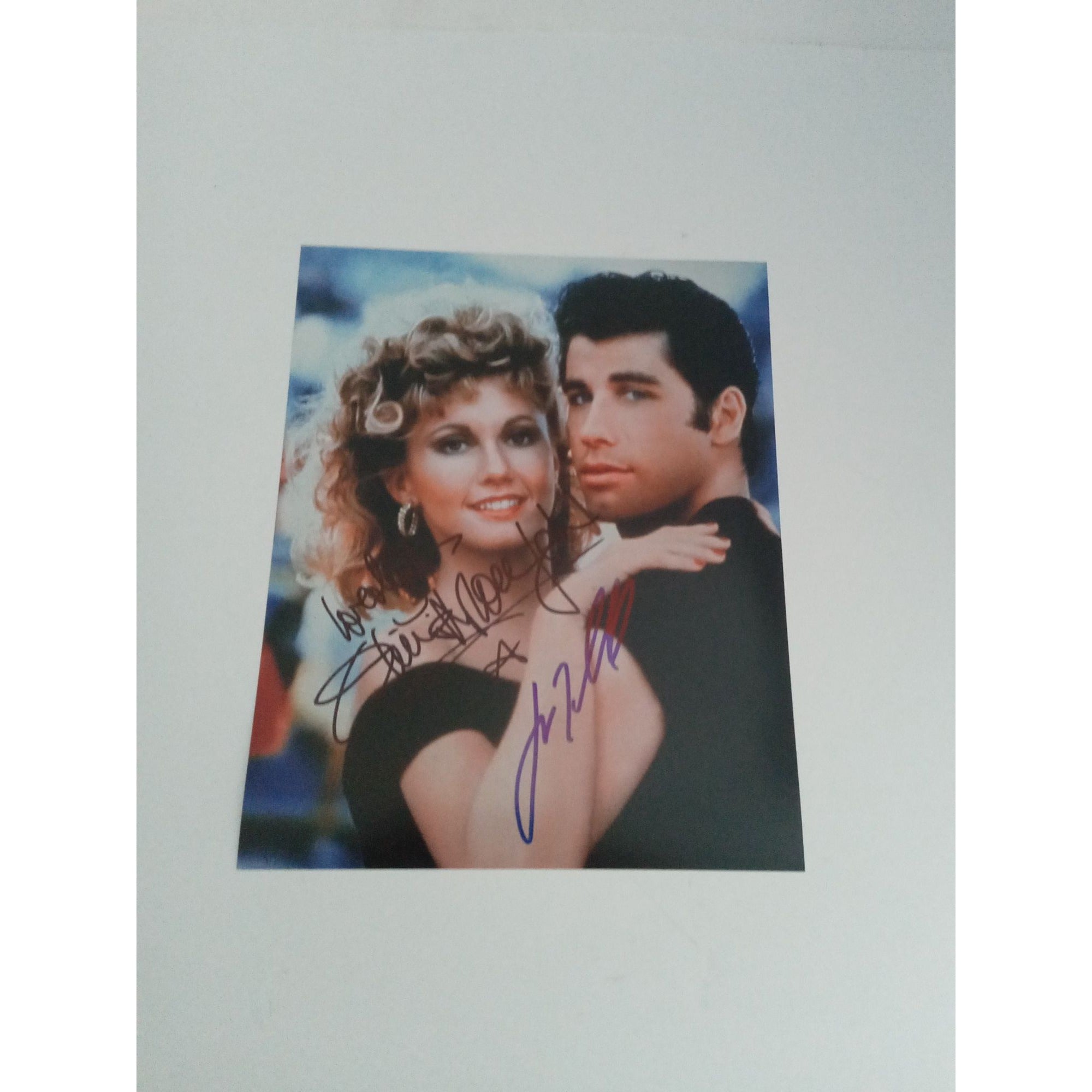 Grease Olivia Newton-John and John Travolta 8 x 10 signed photo with proof