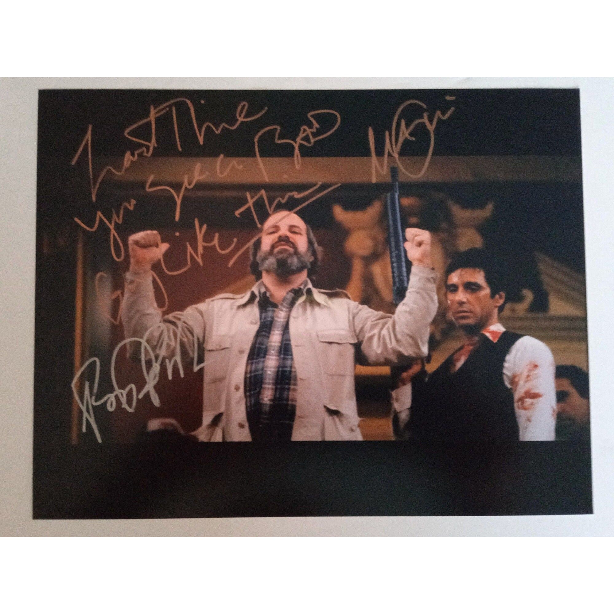 Al Pacino and Brian De Palma Scarface Tony Montana 8x10 signed with proof