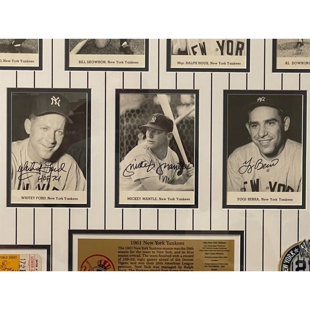 Roger Maris Whitey Ford Mickey Mantle Yogi Berra 1961 New York Yankees signed 37x31