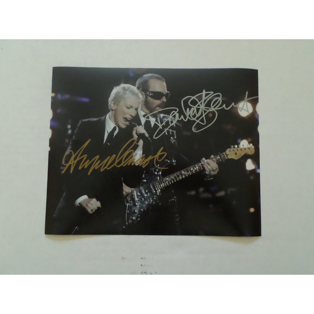 Annie Lennox and Dave Stewart Eurythmics signed 8 by 10 photo with proof