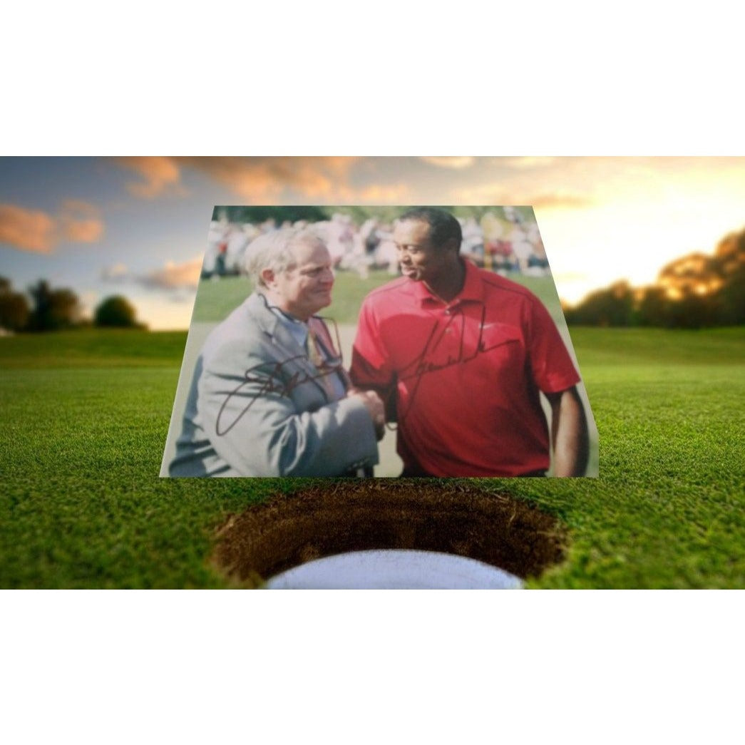 Tiger Woods and Jack Nicklaus 8 x 10 signed photo with proof - Awesome Artifacts 