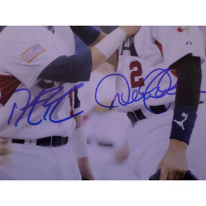 Derek Jeter and Dustin Pedroia 8 by 10 signed photo