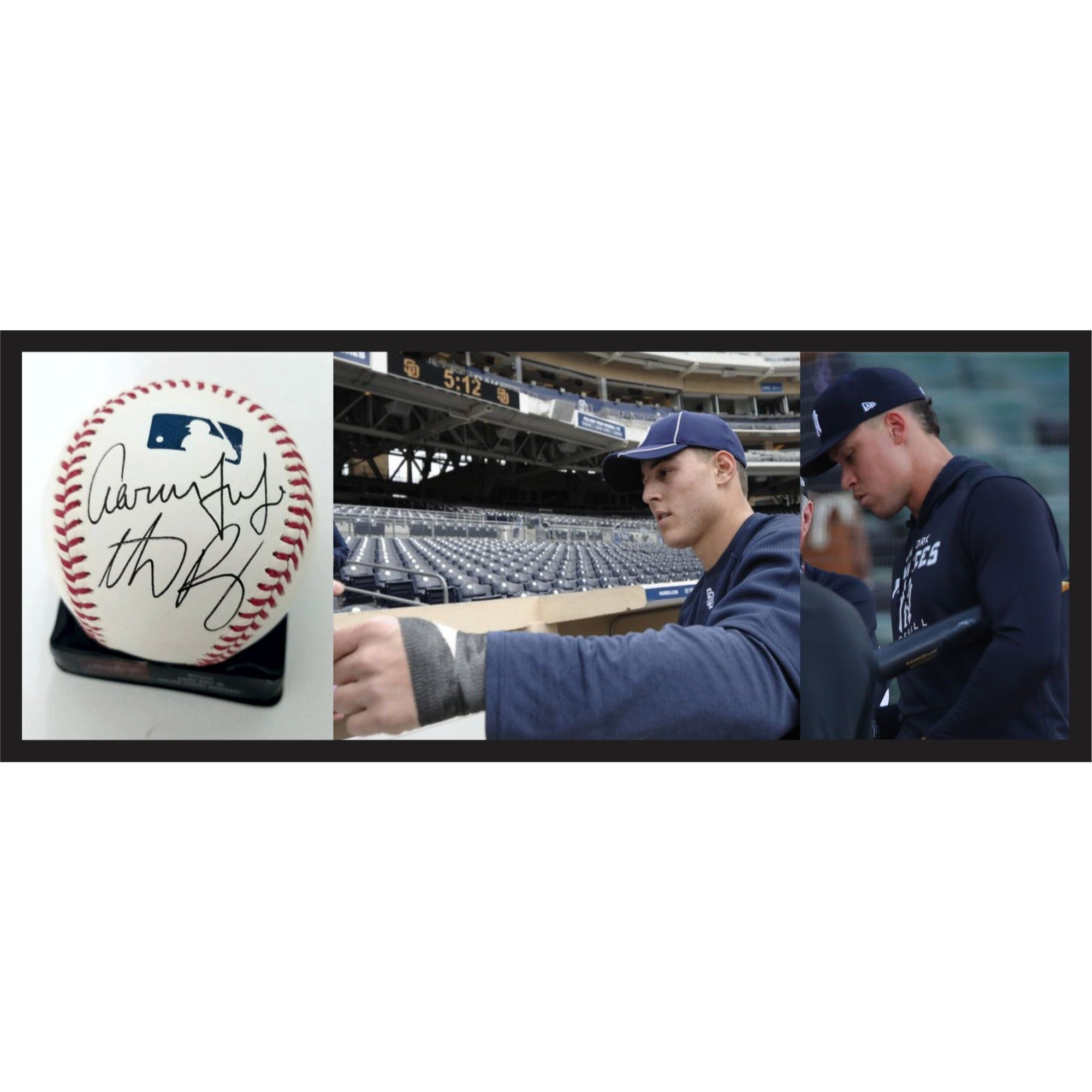 Aaron judge Anthony Rizzo New York Yankees Rawlings official Major League Baseball signed with proof with free case
