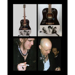 Load image into Gallery viewer, Robert Smith, bassist Simon Gallup, Roger O&#39;Donnell The Cure 39&#39; Huntington full size acoustic guitar signed with proof
