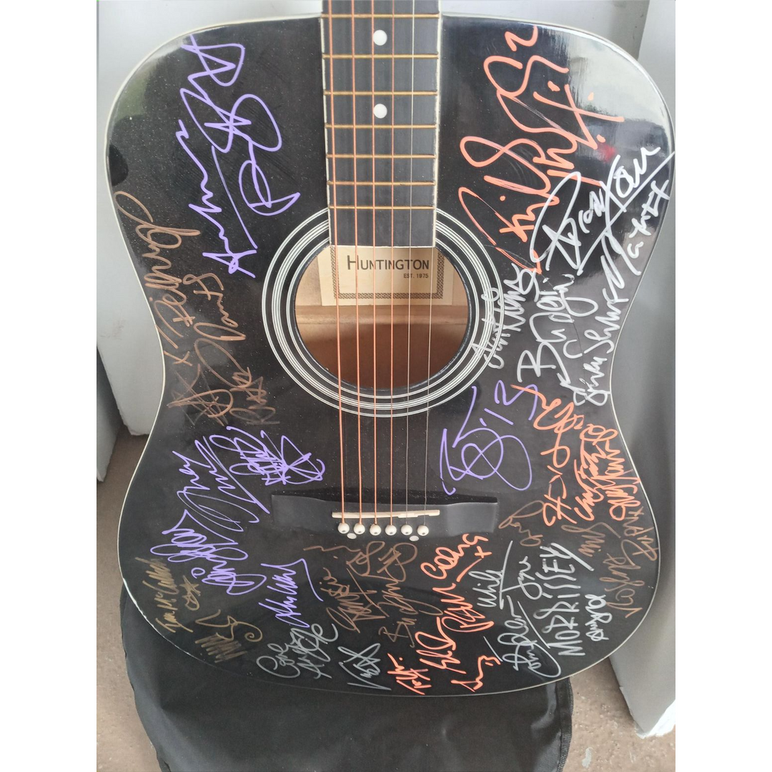 Depeche Mode, The Smiths, The Cure, Billy Idol, Huntington acoustic guitar signed with proof