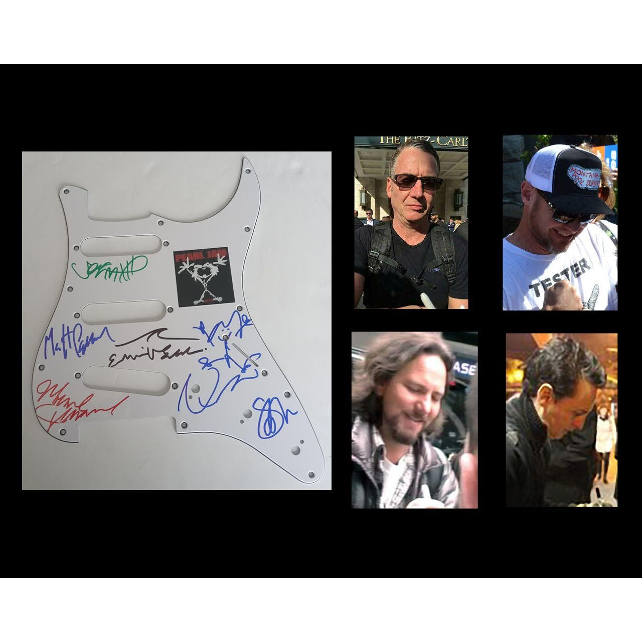 Pearl Jam Eddie Vedder guitar pickguard signed