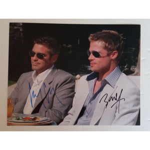 Brad Pitt and George Clooney 8 by 10 signed photo with proof