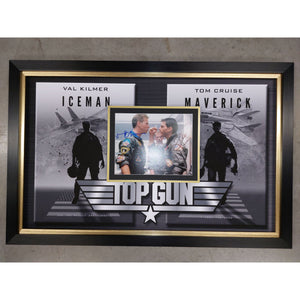 Top Gun Tom Cruise 'Maverick' and Val Kilmer 'Iceman' 8x10 photo signed and framed 22x34 with proof