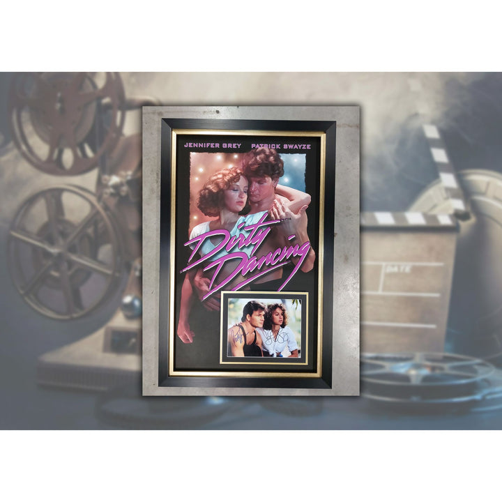 Dirty Dancing Patrick Swayze and Jennifer Gray 8x10 photo signed and framed 22x34 with proof