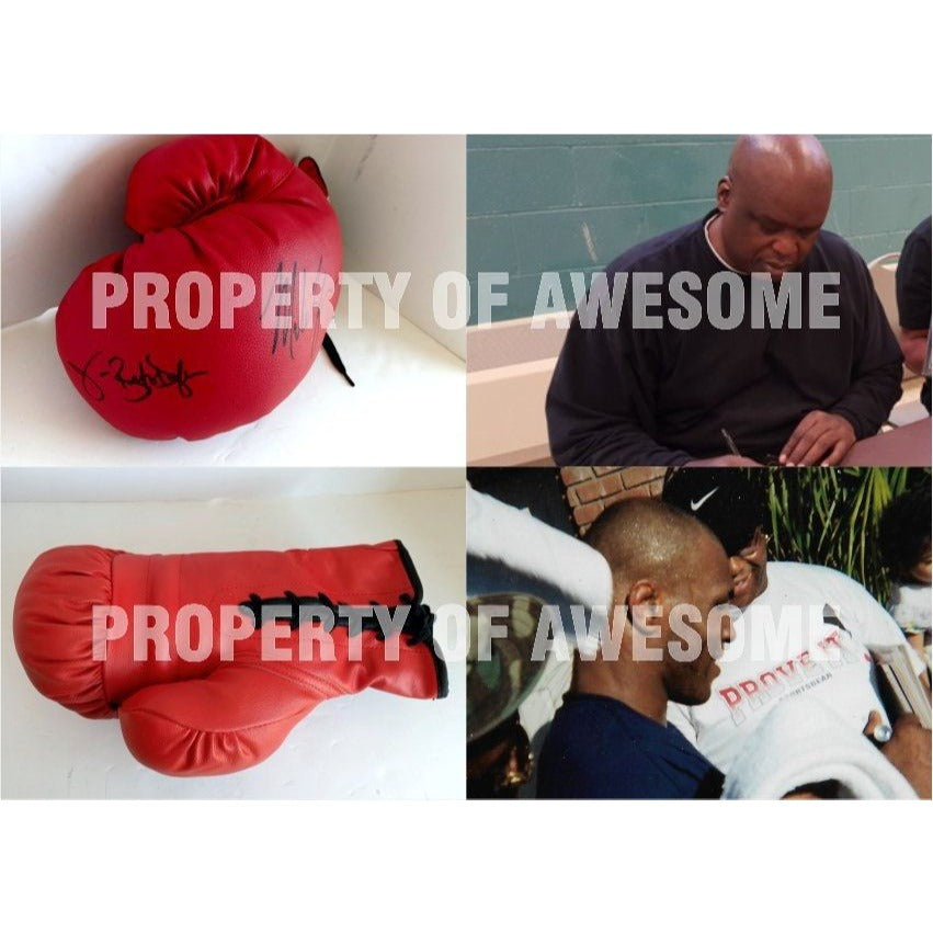 Mike Tyson and James Buster Douglas Everlast leather boxing glove signed with proof - Awesome Artifacts 