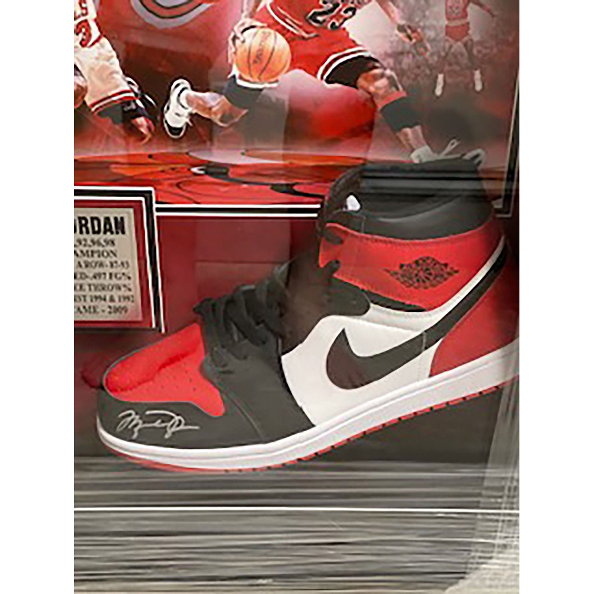 Michael Jordan shoe shadowbox with proof