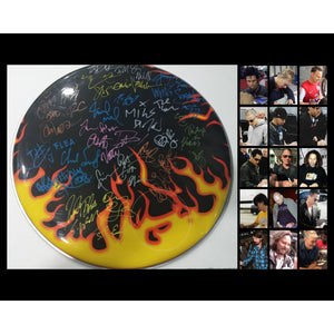 Jerry Cantrell, Eddie Vedder, Scott Weiland, David Grohl, Anthony Kiedis 10x10 drumhead 43 sigs with proof
