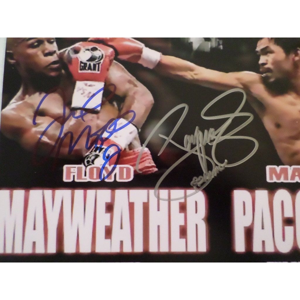 Floyd Mayweather Jr and Manny Pacquiao 8x10 signed photo