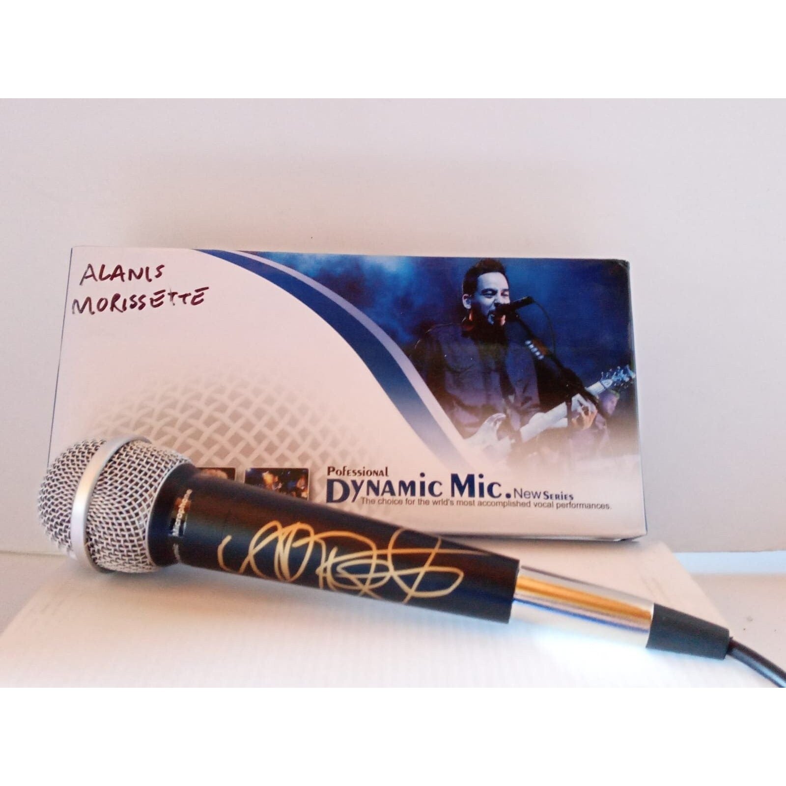 Alanis Morissette signed microphone