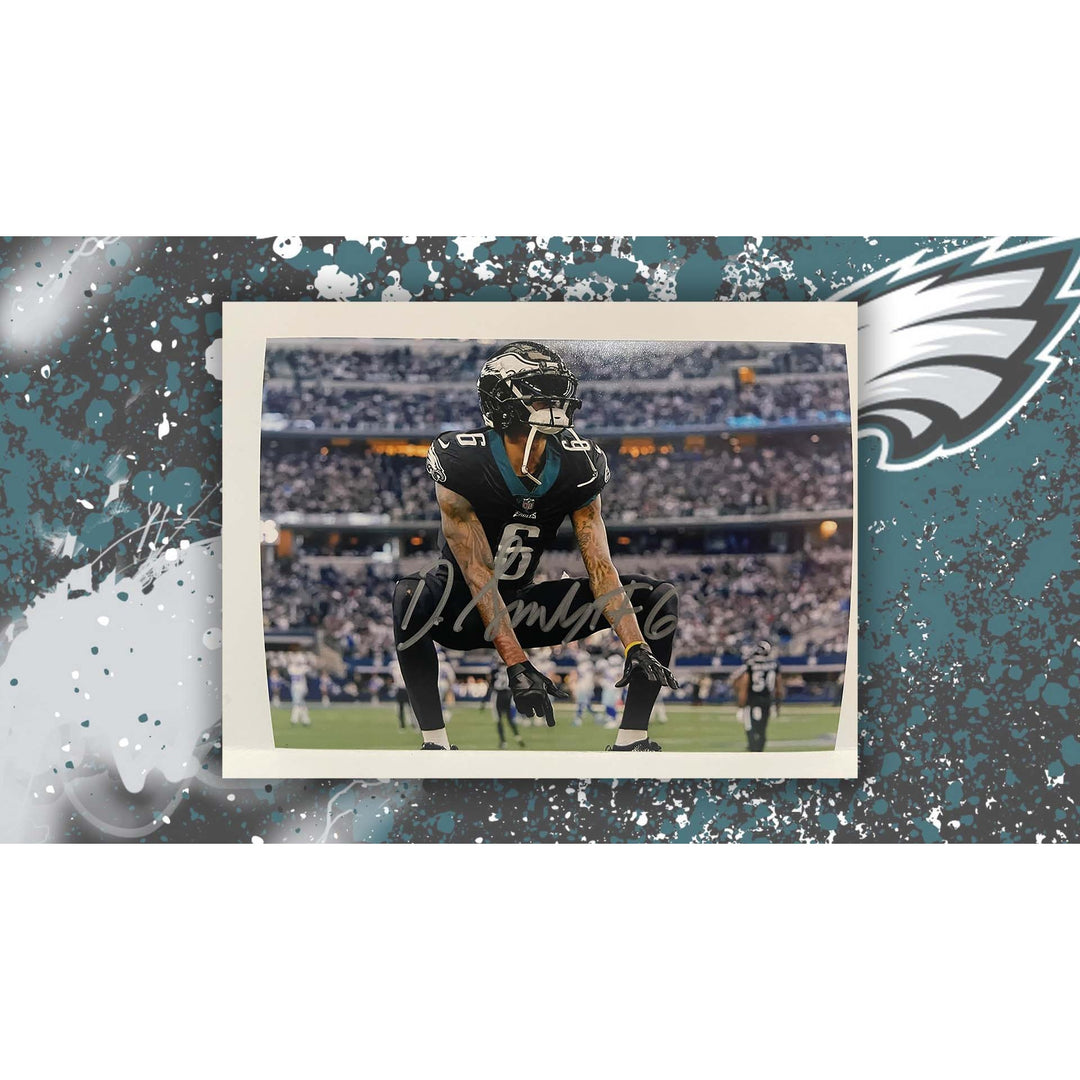 DeVonta Smith Philadelphia Eagles 5x7 photo signed with proof with free acrylic frame