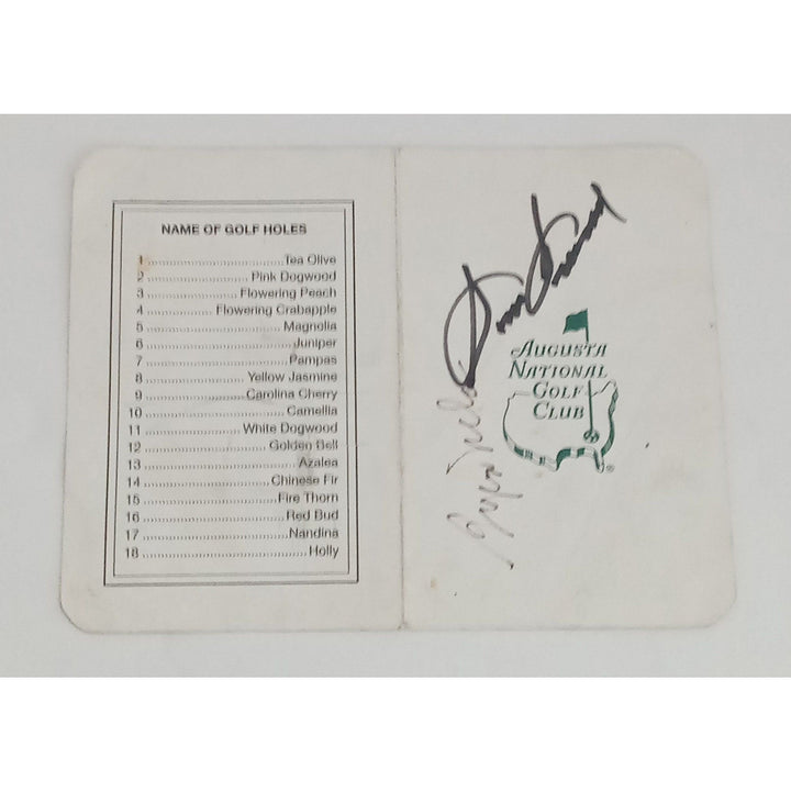 Byron Nelson and Sam Snead Masters scorecard