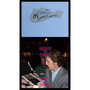 Paul McCartney and George Harrison Epiphone electric guitar pickguard signed