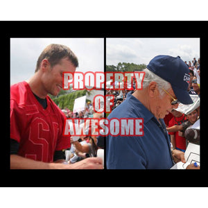 Tom Brady and Bill Belichick New England Patriots 8 by 10 signed photo with proof