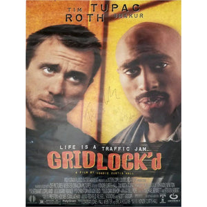 Tupac Shakur and Tim Roth gridlock original movie poster signed
