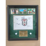 Load image into Gallery viewer, Caddyshack Bill Murray, Rodney Dangerfield, Chevy Chase golf pin flag signed and framed with proof

