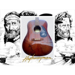 Load image into Gallery viewer, Johnny Cash, Waylon Jennings, Kris Kristofferson, Willie Nelson, The Highwaymen acoustic guitar signed with proof

