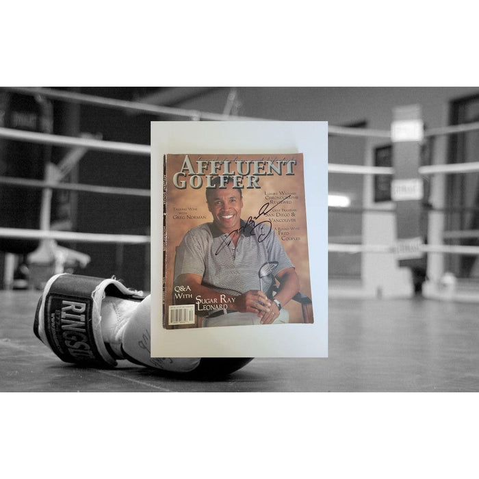 Sugar Ray Leonard full magazine signed with proof