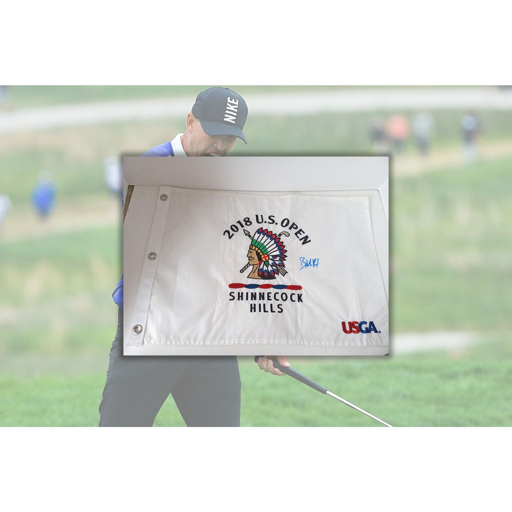Brooks Koepka US open signed US open flag with proof