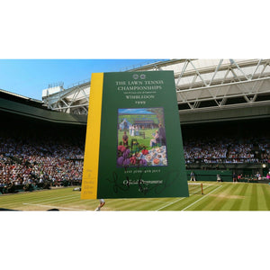 Pete Sampras and Lindsay Davenport Wimbledon Champs 99 signed program