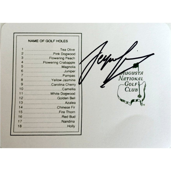 Sergio Garcia Masters scorecard signed with proof - Awesome Artifacts 