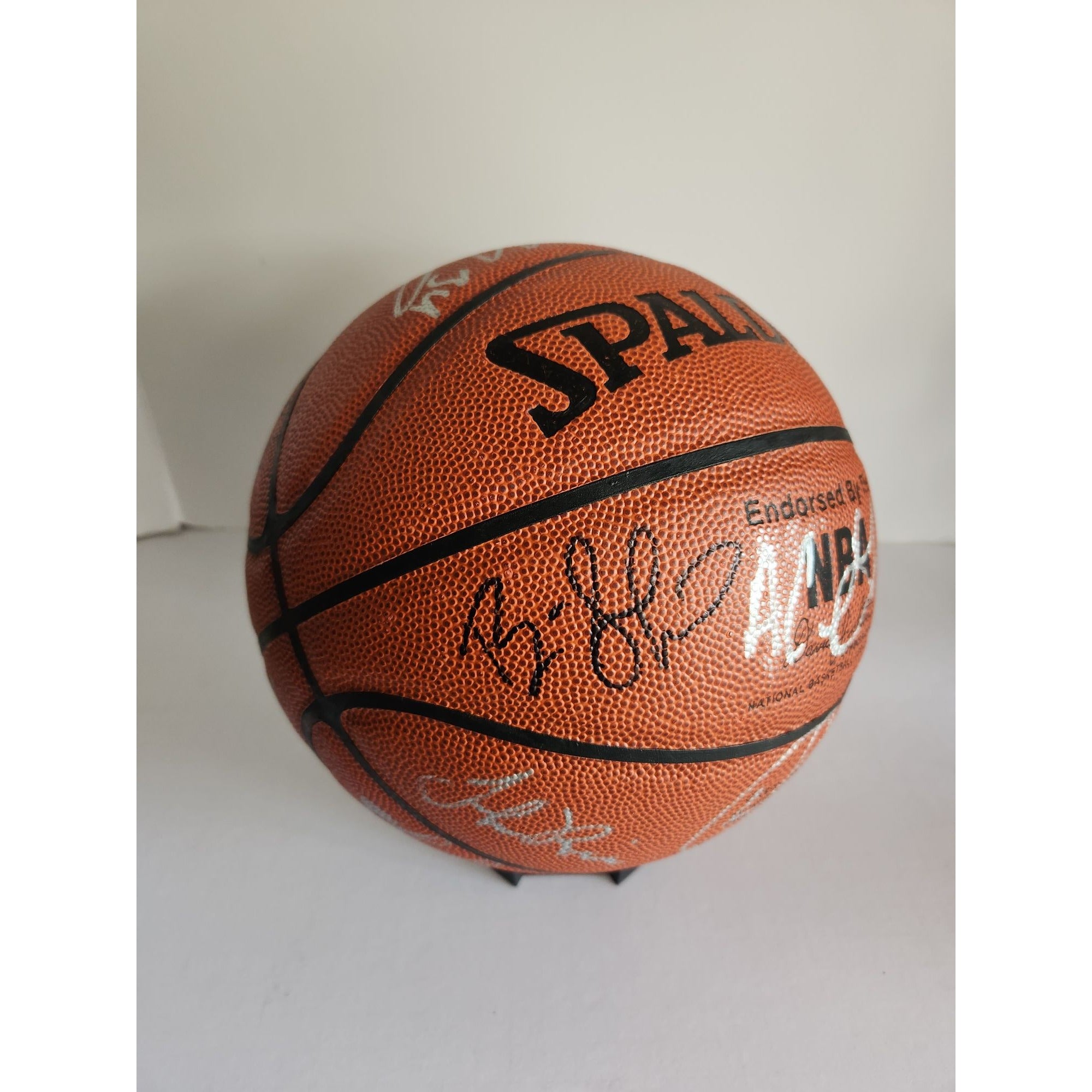 Kobe Bryant Shaquille O'Neal Jerry Buss Jerry West 1999-2000 Los Angeles Lakers team signed NBA Spalding basketball