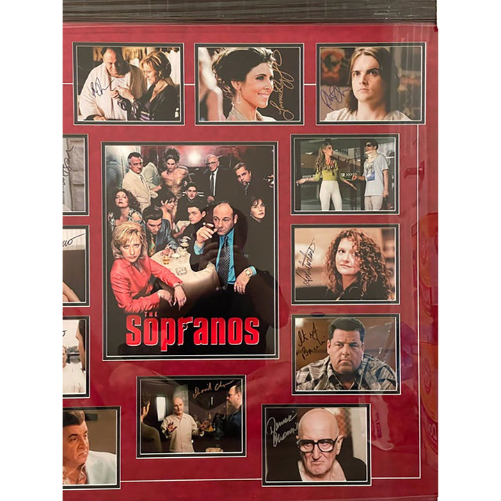 Sopranos James Gandolfini, David Chase, Michael Imperioli, Edie Falco cast signed with proof - Awesome Artifacts 