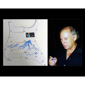 Jimmy Buffett electric guitar pickguard signed with Sketch and proof