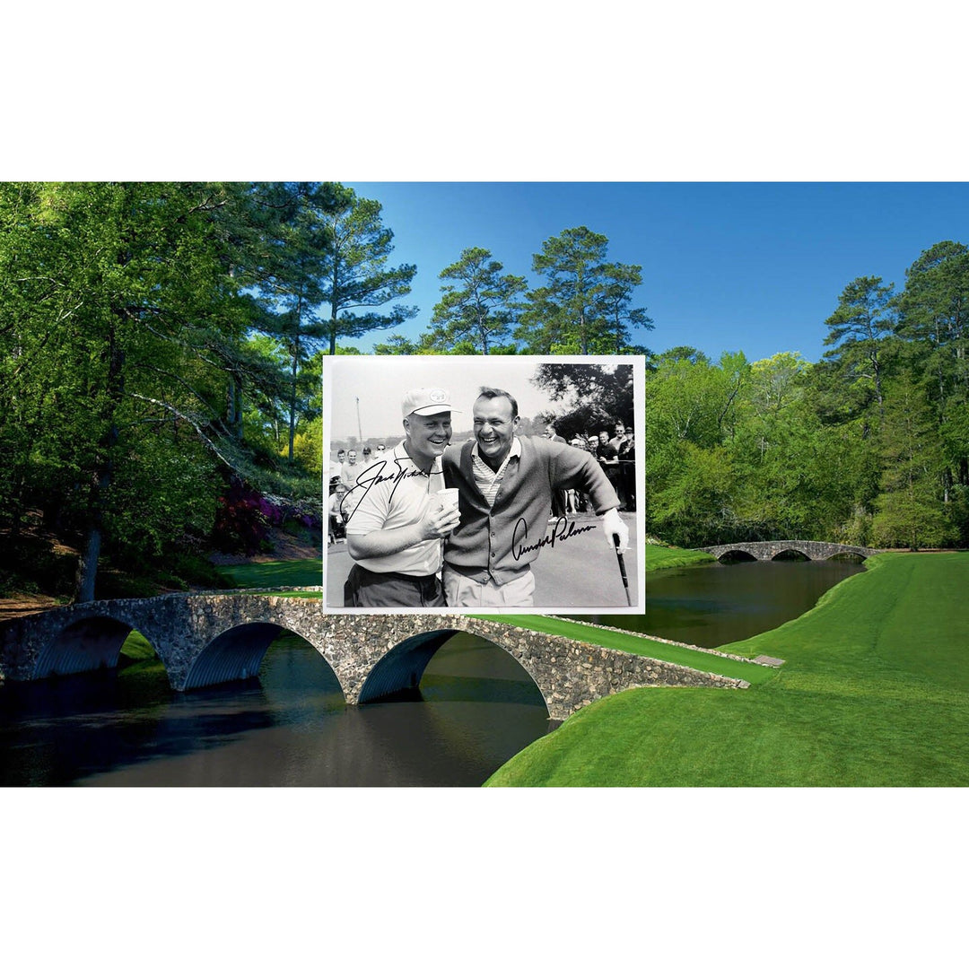 Jack Nicklaus and Arnold Palmer 8 by 10 signed photo with proof