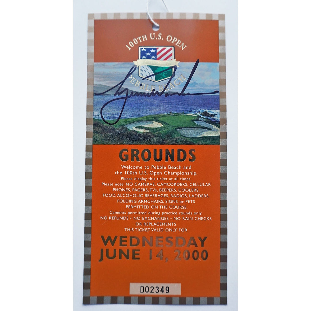 Tiger Woods US Open Pebble Beach signed ticket with proof - Awesome Artifacts 