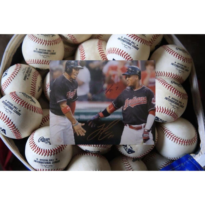 Francisco Lindor and Jose Ramirez a by 10 signed photo