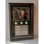 Load image into Gallery viewer, Tiger Woods Jack Nicklaus Arnold Palmer signed and framed golf balls with proof
