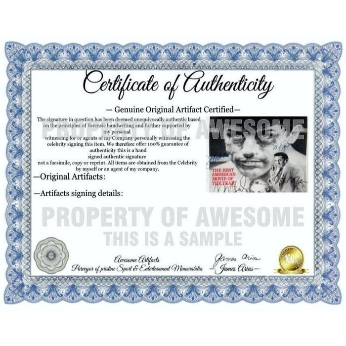 Certificate of Authenticity for Raging Bull Martin Scorsese Jake LaMotta Robert De Niro Frank Vincent 16 x 20 photo sign with proof