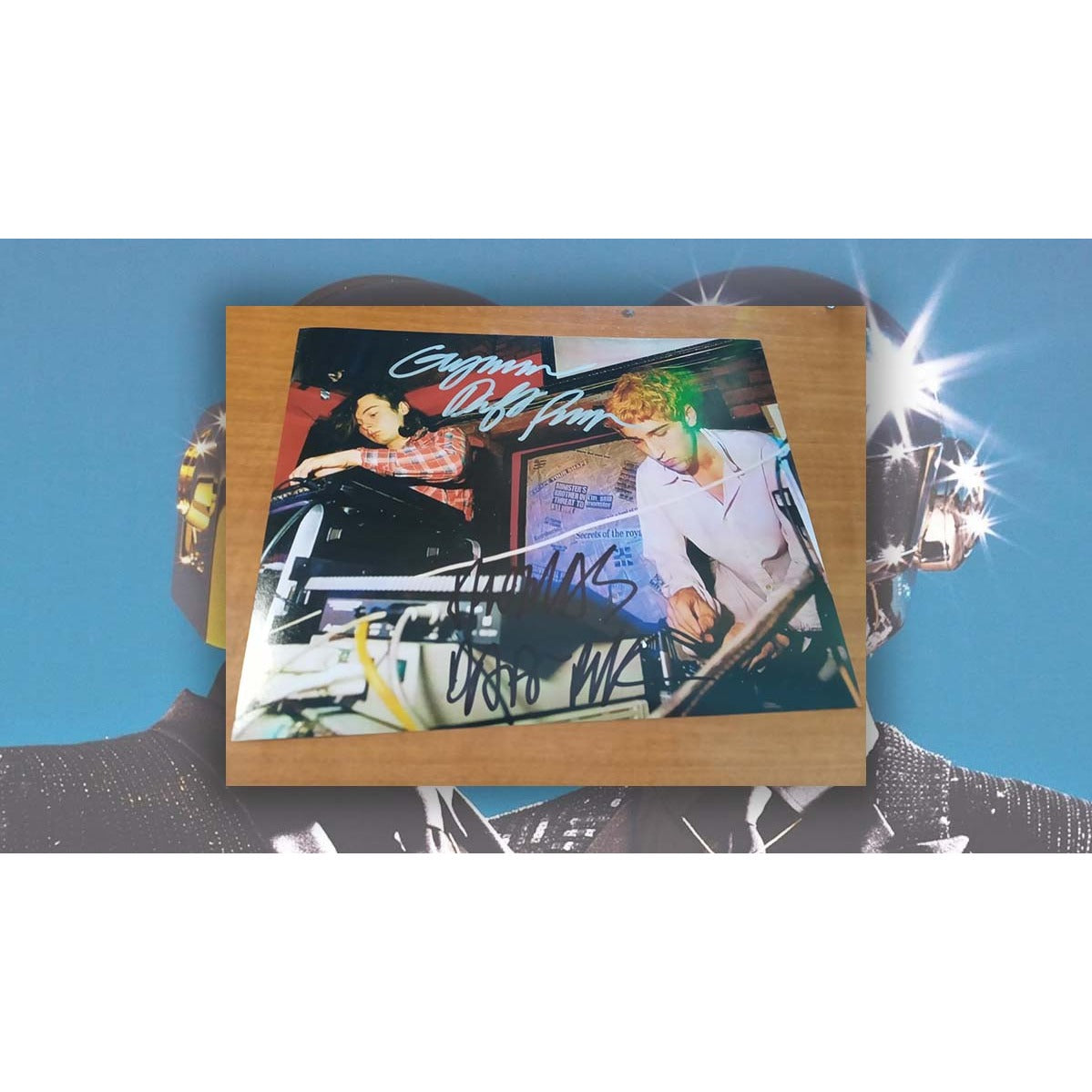 Daft Punk Thomas Bangalter and Guy-Manuel de Homem-Christo 8x10 photograph signed with proof