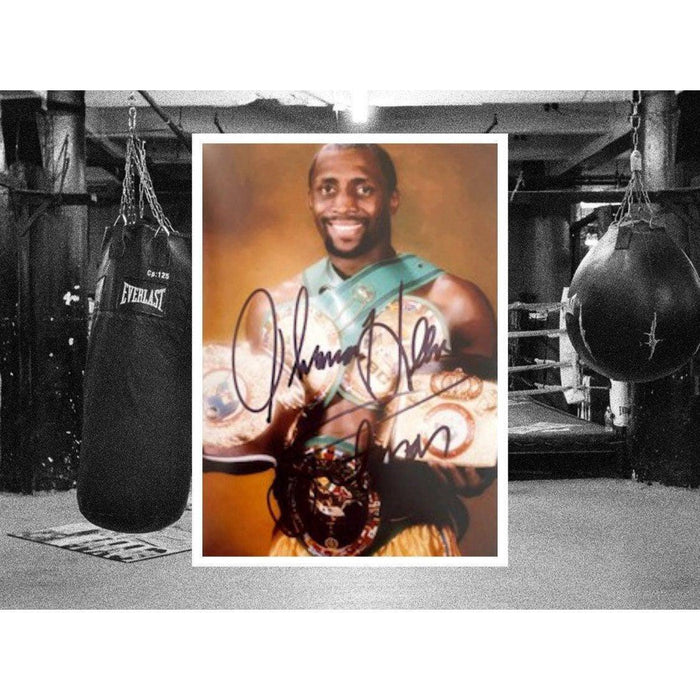 Thomas Hitman Hearns boxing Legend 5 x 7 photo signed with proof