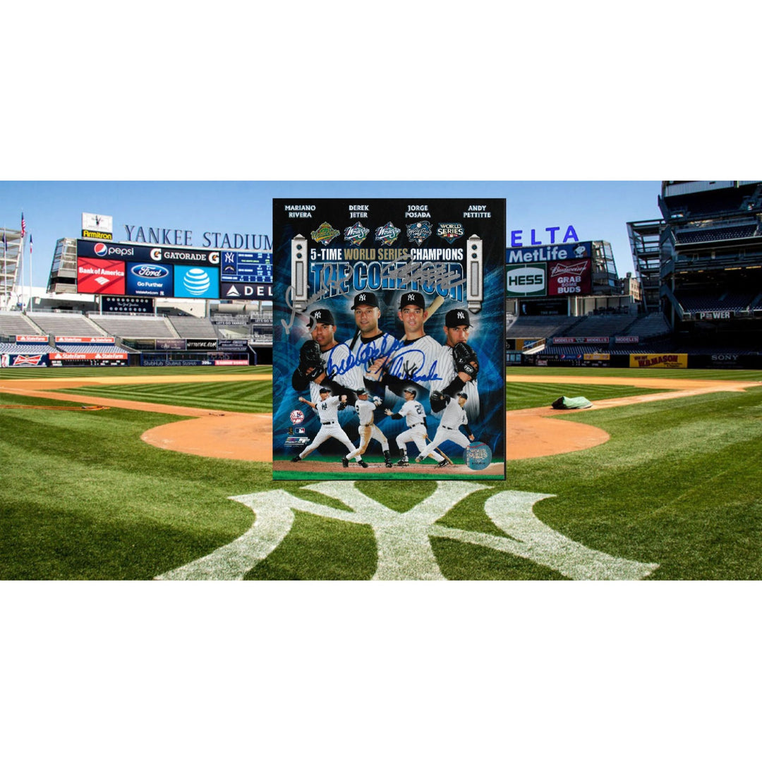 Mariano Rivera Jorge Posada Derek Jeter Andy Pettitte 8 x 10 sign photo - Awesome Artifacts 