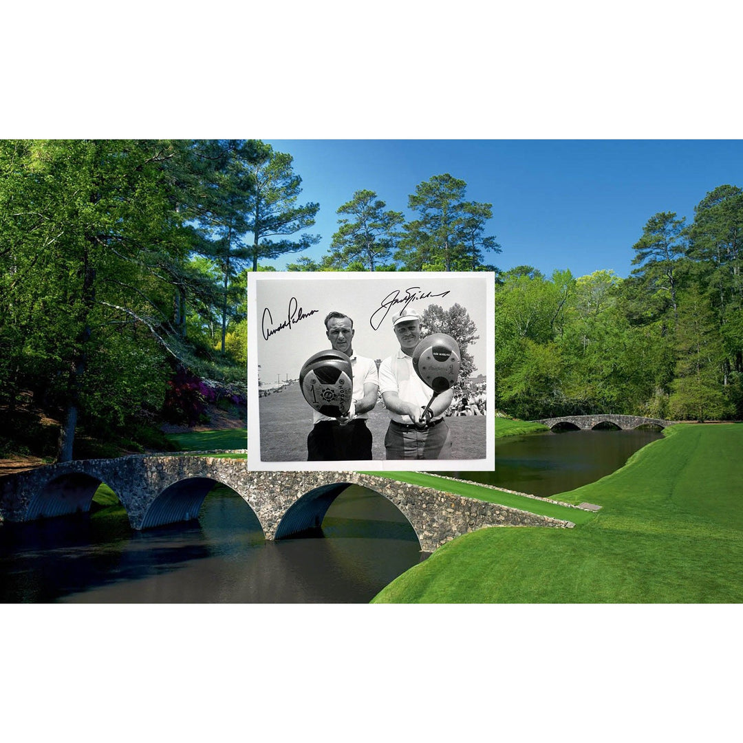 Arnold Palmer and Jack Nicklaus 8 by 10 signed photo with proof