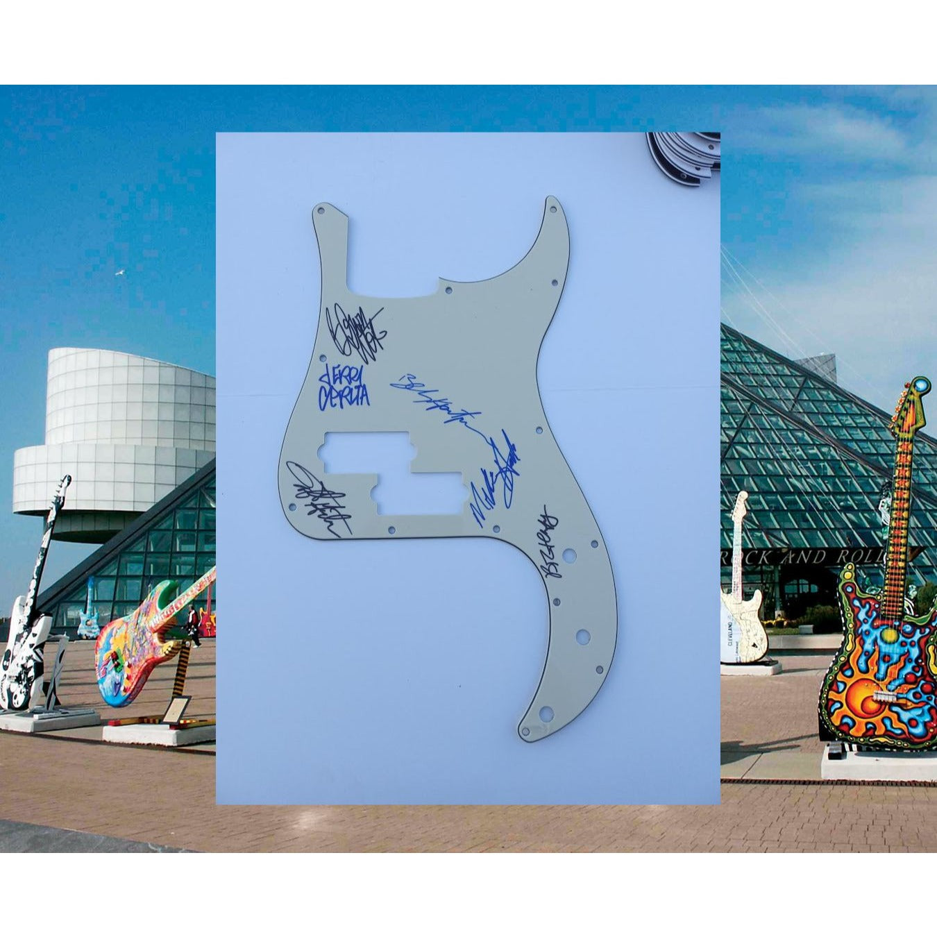 Jerry Garcia and the Grateful Dead electric guitar pickguard signed