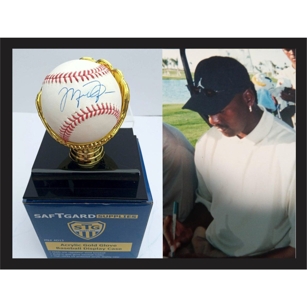 Michael Jordan MLB baseball signed with proof with free case