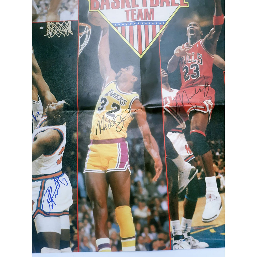 Dream Team Michael Jordan, Magic Johnson, Larry Bird 1992 USA Gold Medal winning basketball team poster