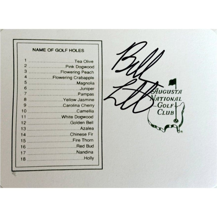 Bubba Watson Masters Golf scorecard signed with proof